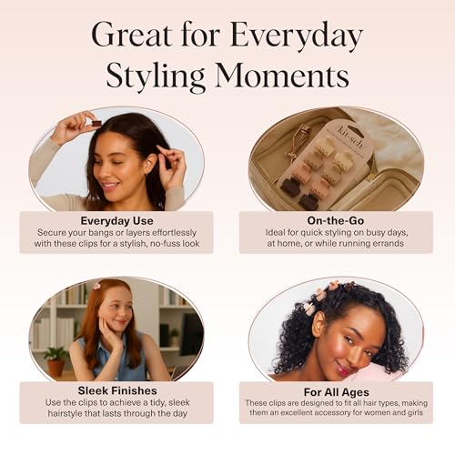 Image 7 of Kitsch Small Hair Clips for Women - Cute Hair Accessories - Rosewood, 8pcs