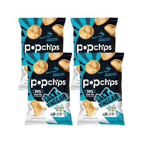Image 1 of Default Title for the product popchips Popchips Potato Chips, Sea Salt & Vinegar, 4ct 5.0oz Share Bags