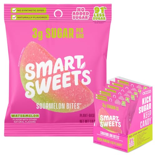 Image 1 of Default Title for the product SmartSweets Sourmelon Bites, Low Sugar Sour Gummy, 1.8oz Bags, 6 Pack