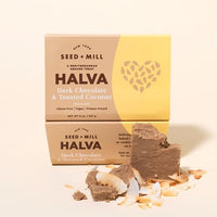 Thumbnail for Image 3 of Seed + Mill Halva Dark Chocolate & Toasted Coconut 8oz
