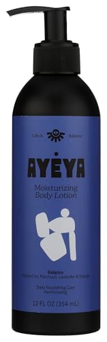 Image 1 of Default Title for the product Ayeya AYÉYA Moisturizing Body Lotion – Balance – Patchouli, Lavender & Orange Oil – Lightweight Vegan Lotion with Guava Oil – 12 Fl Oz