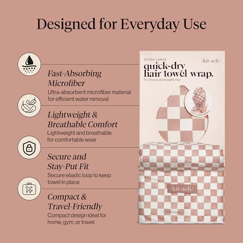 Image 6 of Kitsch XL Microfiber Hair Towel Wrap for Women