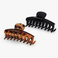 Thumbnail for Image 6 of Kitsch Large Hair Clips For Women - Black & Tortoise, 2pcs