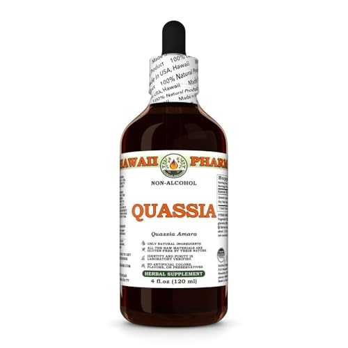 Image 1 of 4 Fl Oz (Pack of 1) for the product Hawaii Pharm Quassia Bark Alcohol-Free Extract, 4 fl oz