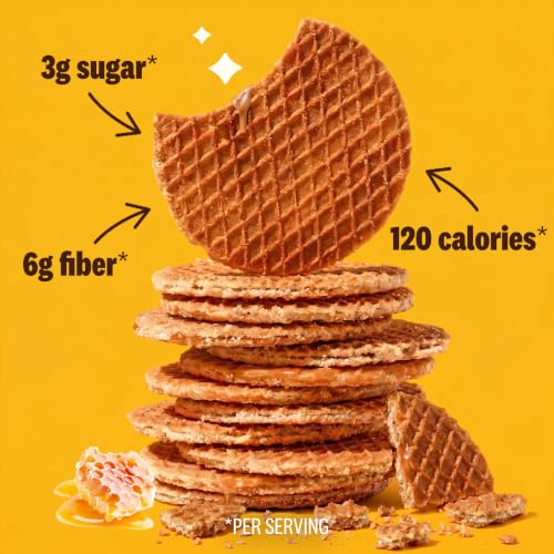 Image 4 of Rip Van Wafels Honey and Oats Stroopwafels, Healthy Snacks, Non-GMO, Keto Friendly, Low Sugar, 12 Pack