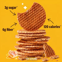 Thumbnail for Image 4 of Rip Van Wafels Honey and Oats Stroopwafels, Healthy Snacks, Non-GMO, Keto Friendly, Low Sugar, 12 Pack
