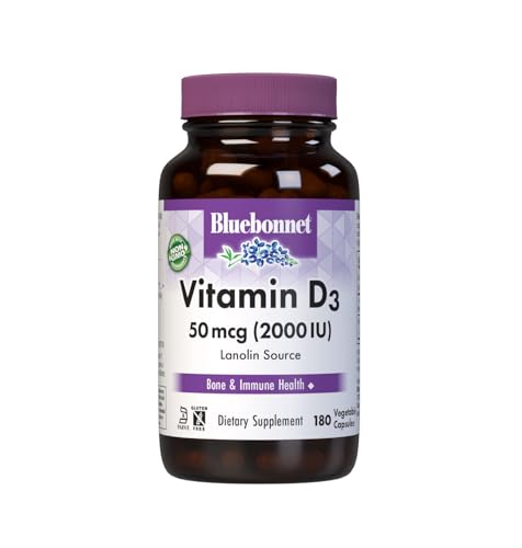 Image 1 of Default Title for the product BlueBonnet Vitamin D3 2000 IU Vegetable Capsule 180 Count
