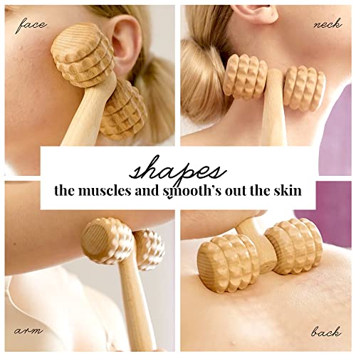 Image 5 of tuuli T-Shape Massage Roller Wooden Facial Massager