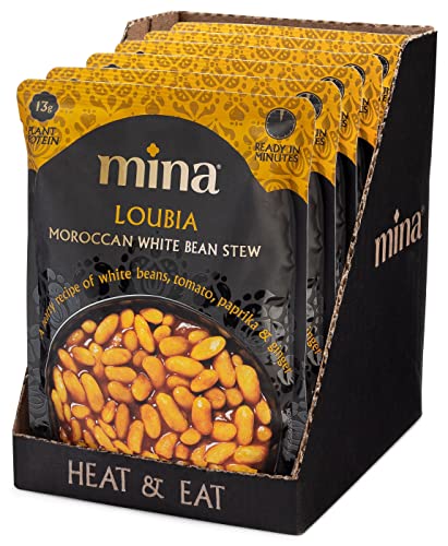 Image 4 of Mina Loubia Moroccan White Bean Stew, 13g Plant Protein, Ready in Minutes, Vegan Friendly, Gluten Free, Kosher & Non-GMO, 10 Ounce (Pack of 6)