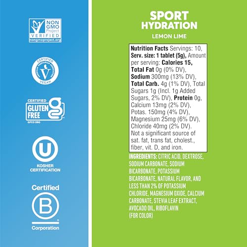 Image 5 of Nuun Sport Electrolyte Tablets Lemon Lime, GF & Vegan, 8 Pack