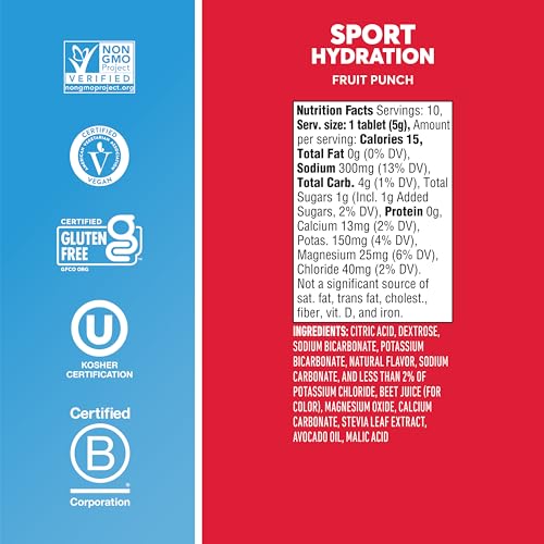 Image 5 of Nuun Sport Electrolyte Tablets, Fruit Punch Flavor, GF & Vegan, 8 Pack