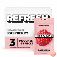 Thumbnail for Image 5 of Raspberry 3 Pack for the product Refresh Gum Variety Natural Sugar-Free Xylitol Chewing Gum