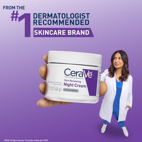 Image 6 of CeraVe Night Cream, Facial Moisturizer with Peptides & Niacinamide, 1.7oz
