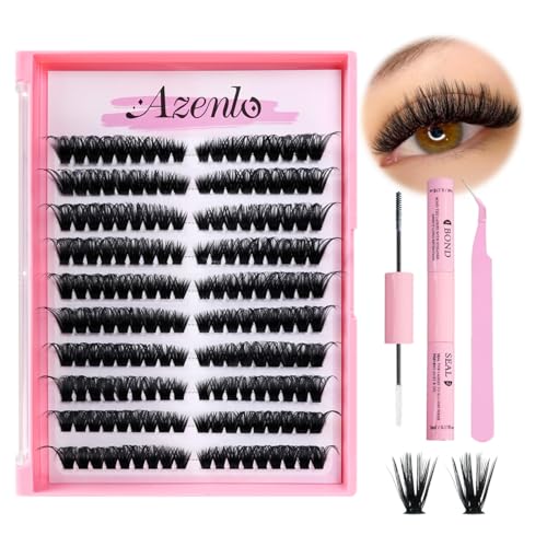 Image 1 of Default Title for the product Azenlo Natural Lash Clusters Kit Wispy Eyelash Clusters 120 pcs Cluster Eyelash Extensions C Curl Individual Lashes 10-16 mm Mix Length Natural Look (Left&Right 80D KIT 120Pcs)