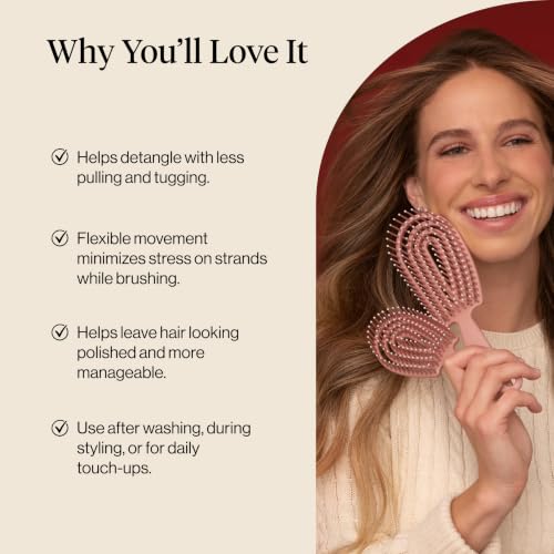 Image 5 of Kitsch Flexi Flow Duo Detangler Brush, Hair Brushes For Women - Terracotta