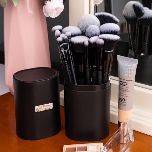 Image 2 of Bueart Design 19Pcs Ultra Soft Black Labeled Dense Hair Makeup Brushes Set