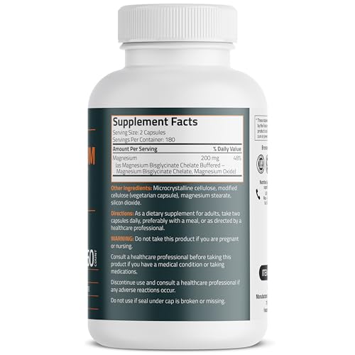 Image 4 of Bronson Magnesium Glycinate 200 mg Buffered Vegetarian Capsules