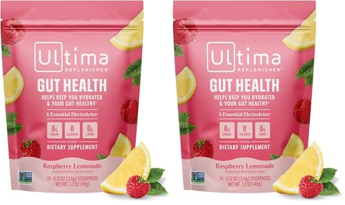 Image 2 of 2.54 Ounce (Pack of 2) for the product Ultima Replenisher Gut Health Supplement, Raspberry Lemonade, 14 Stickpacks