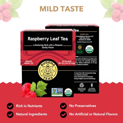 Image 3 of Buddha Teas Organic Raspberry Leaf Tea - Herbal Tea, Caffeine Free