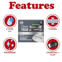 Thumbnail for Image 2 of Dove Men + Care Bar Soap Charcoal Clay, 12 Count, 3.75 oz. Each