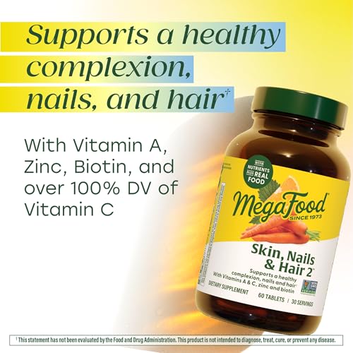 Image 4 of MegaFood Skin, Nails & Hair 2, with Biotin, Vitamin A, C & Zinc, 90 Tablets