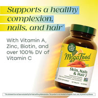 Thumbnail for Image 4 of MegaFood Skin, Nails & Hair 2, with Biotin, Vitamin A, C & Zinc, 90 Tablets