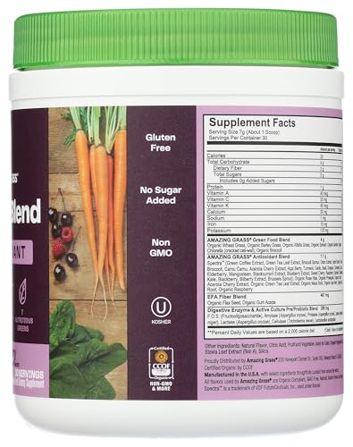 Image 7 of Amazing Grass Sweet Berry Antioxidant Superfood Powder, 7.4 OZ