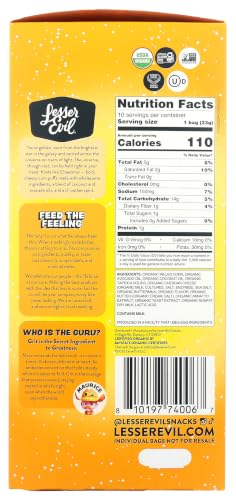 Image 5 of Lesserevil Organic Cowboy Cheddar Cheezmos 10pk, 8 OZ