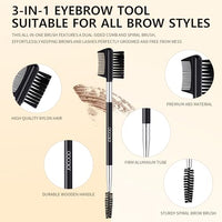 Thumbnail for Image 2 of docolor 3 Head Eyebrow Eyelash Shaper Eyelash Comb Double Head Brush Makeup Grooming Tool