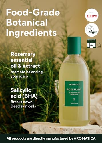 Image 3 of AROMATICA Rosemary Scalp Scaling Shampoo (2 packs) (13.53 oz)