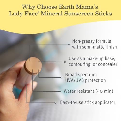 Image 2 of Earth Mama Lady Face Tinted Sunscreen Stick, Light/Med SPF 40-0.74 oz