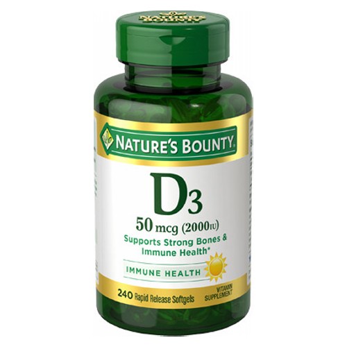 Nature's Bounty Vitamin D3 2000 IU 240 Softgels