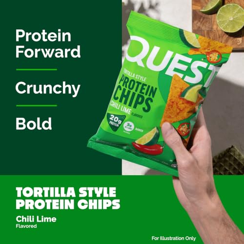 Image 4 of Quest Nutrition Chili Lime Tortilla Style Protein Chips, 1.1 oz (Pack of 12)