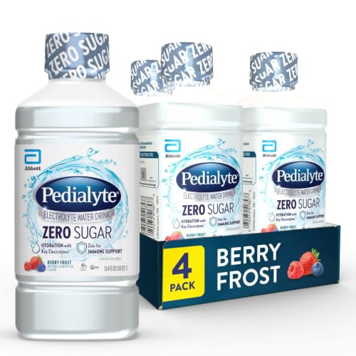 Image 4 of Berry Frost / 33.8 Fl Oz (Pack of 4) for the product Pedialyte Electrolyte Water with Zero Sugar Hydration Drink