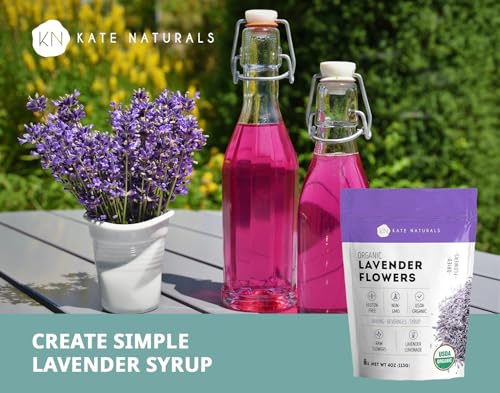 Image 6 of Kate Naturals Dried Lavender Flowers for Tea, Syrup, Lemonade (4oz)
