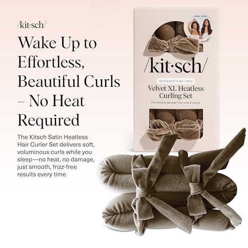 Image 2 of Kitsch Velvet Heatless Curls Overnight Set - Eucalyptus