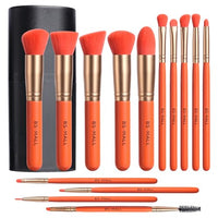 Thumbnail for Image 4 of Orange for the product BS-MALL Makeup Brushes 14 Pcs Brush Set