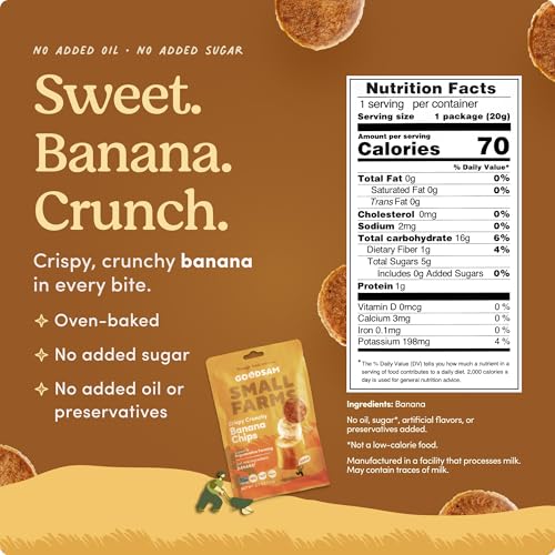 Image 2 of GOODSAM Small Farms Baked Banana Chips, Pack of 8 Simple Ingredient Fruit Chips