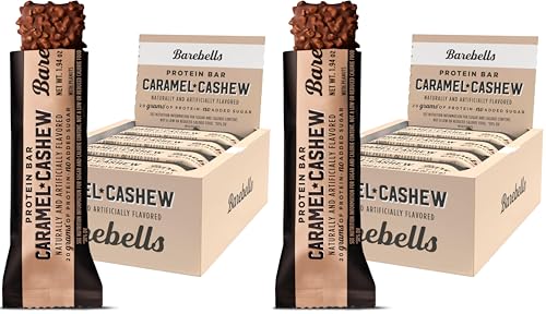 Image 1 of Default Title for the product BAREBELLS Barebells Protein Bars Caramel Cashew - 12 Count, 20g High Protein Treats - Chocolate Nutrition Bar with 1g Total Sugars - On-The-Go Breakfast or Post-Workout Snack (Pack of 2)