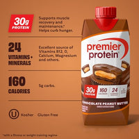 Thumbnail for Image 3 of Premier Protein 30g High Protein Shake, Chocolate Peanut Butter, 12 Pack