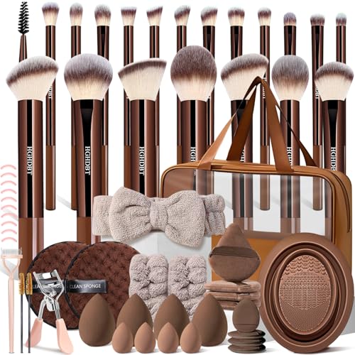 Image 1 of Brown for the product HGHDBT 57Pcs Makeup Brushes Set Professional with Case