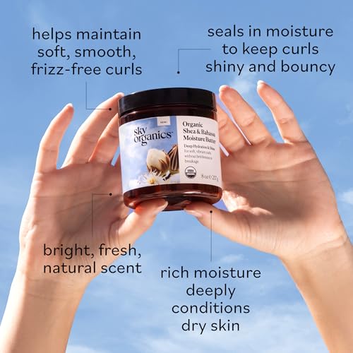 Image 6 of Sky Organics Organic Shea & Babassu Hydration Butter, 8 oz, Hair & Skin
