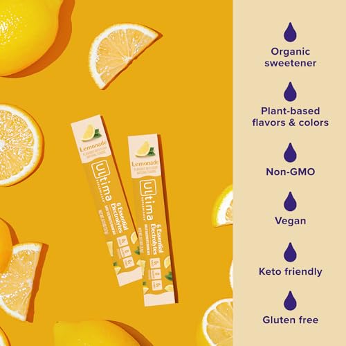 Image 4 of Ultima Replenisher Electrolyte Powder Drink Mix Bundle ? Sugar Free ? Lemonade and Pink Lemonade, 20 Stickpacks ? 6 Electrolytes and Minerals ? Keto Friendly, Vegan, Non-GMO