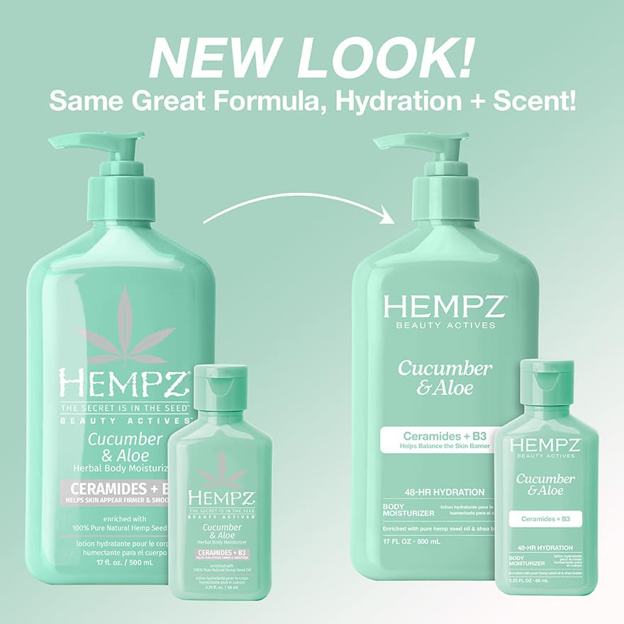 Image 3 of Hempz Body Lotion Cucumber & Aloe Limited Edition 2.25 Fl Oz