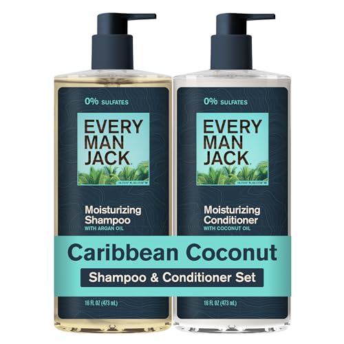 Image 1 of Default Title for the product Every Man Jack Shampoo & Conditioner Set for Men, Caribbean Coconut, 2pk