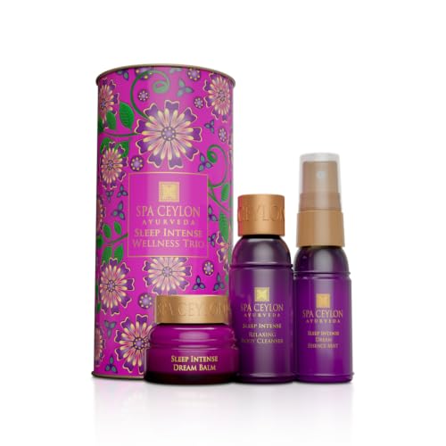 Image 1 of Default Title for the product SPA CEYLON Sleep Intense Wellness Trio Set, Ayurvedic Pampering Set with Natural Ingredients, Shower Gel, Body Mist, Balm (150 g, Lavender, Ylang Ylang)