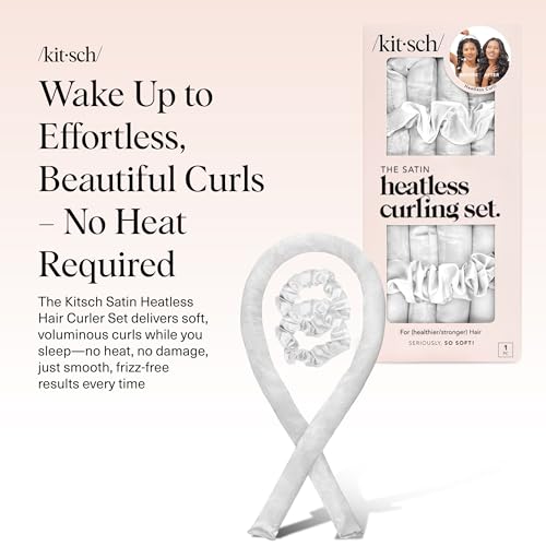 Image 2 of Kitsch Satin Heatless Curls Overnight Set - Ivory