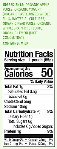 Thumbnail for Image 2 of Holle Organic Apple Pear Baby Yogurt Pouches, 10 x 3 oz