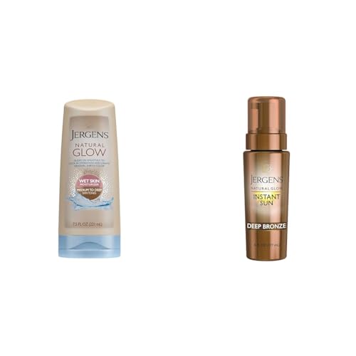 Image 1 of Default Title for the product Jergens Natural Glow In Shower Lotion & Instant Sun Body Mousse
