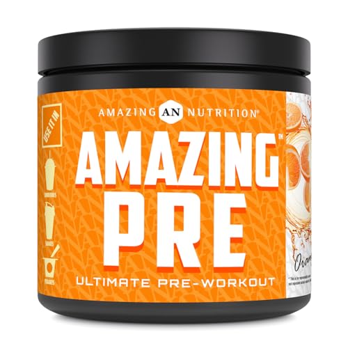 Image 1 of Natural Orange / 7.4 Ounce (Pack of 1) for the product Amazing Nutrition Amazing PRE Ultimate Pre-Workout Supplement 30 Servings Powder